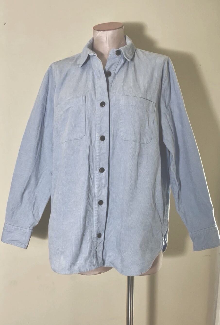 J. Crew Light Blue Corduroy Jacket Lightweight Women’s Medium Collared Cotton